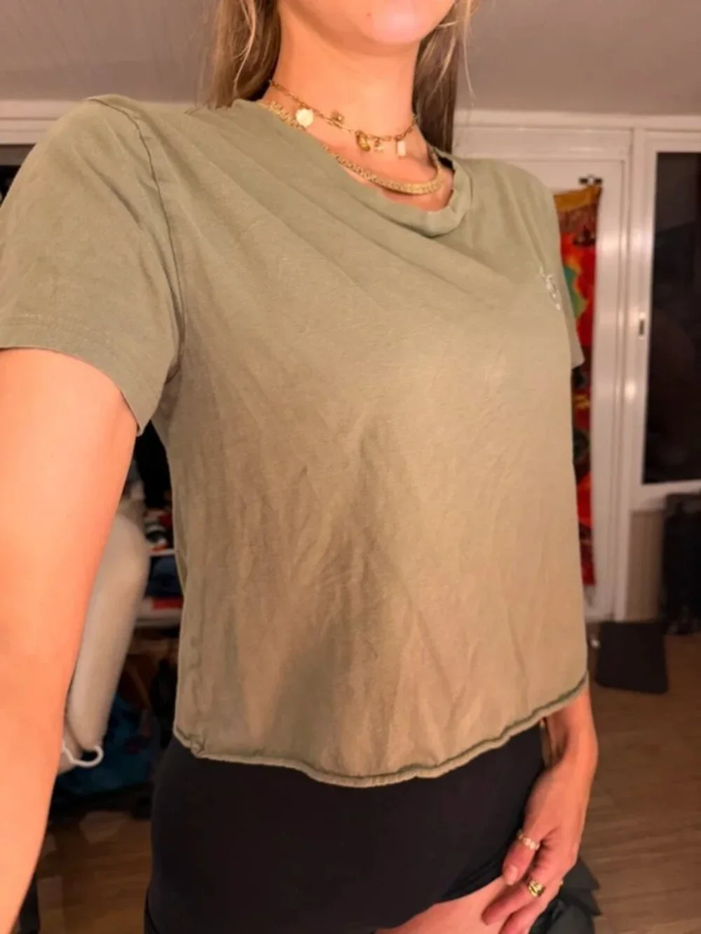 Victoria’s Secret Pink Green Short Sleeve Crop Top